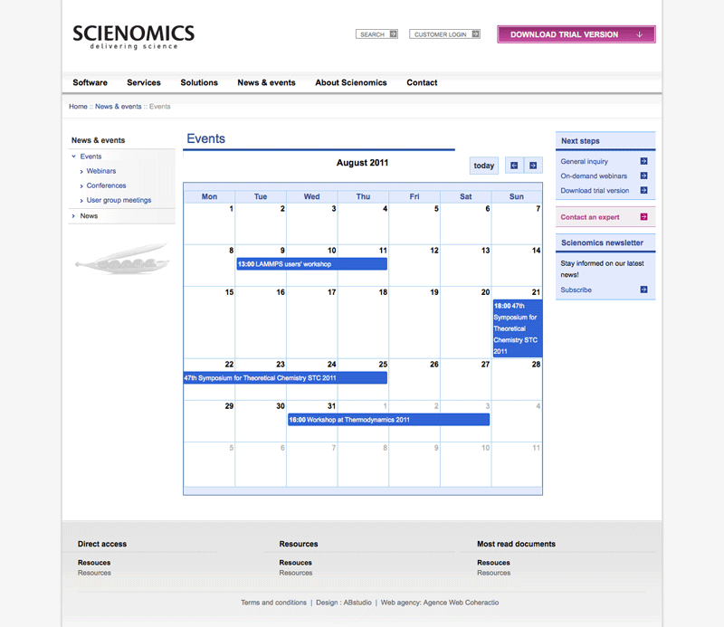 Agenda des événements