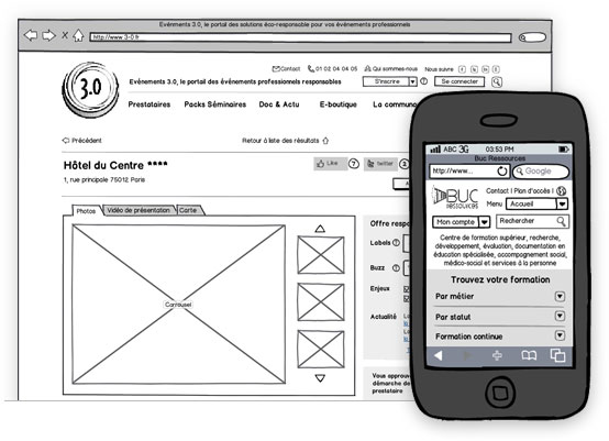 Création de sites Internet - optimisation UX par wireframes